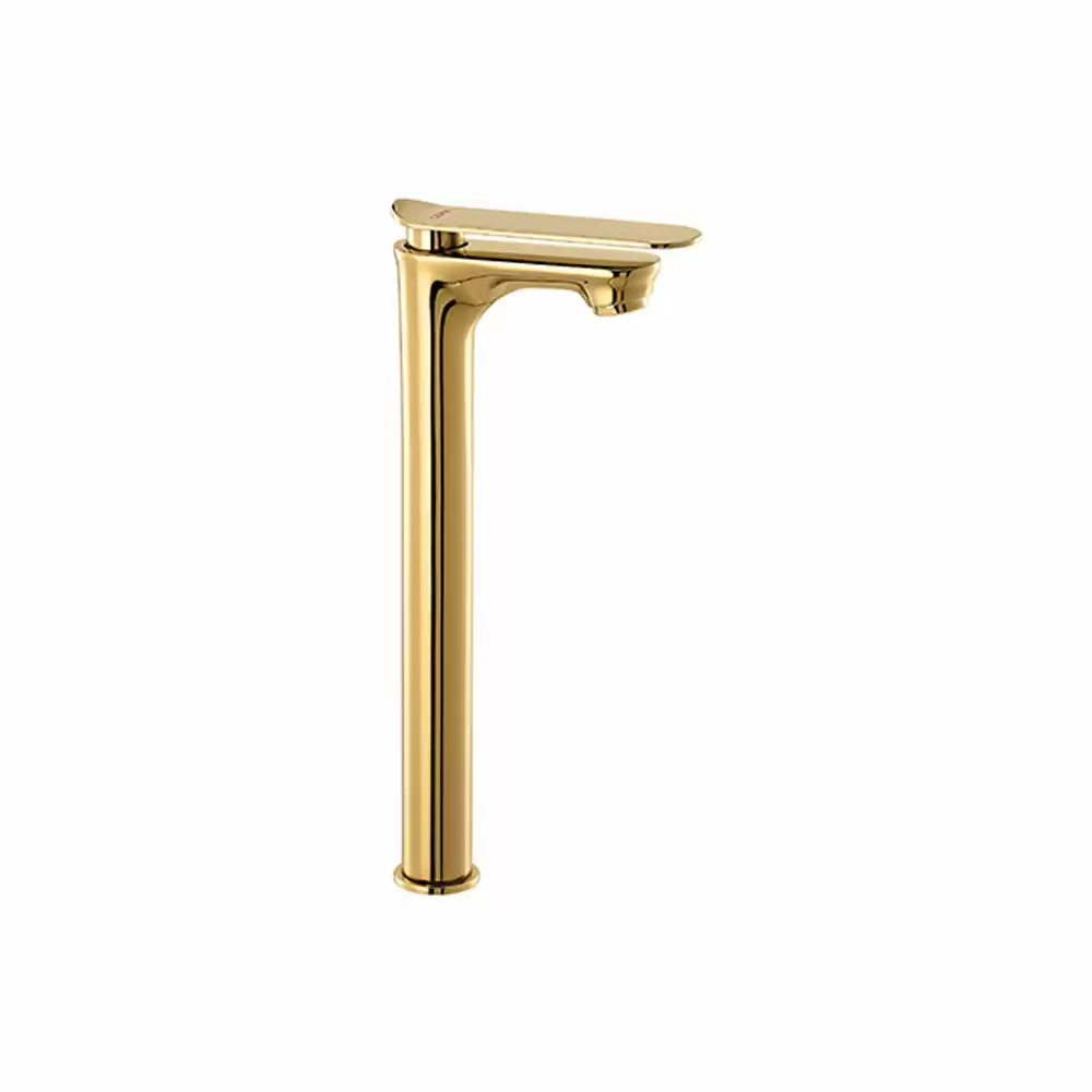 Cera Lustre Brooklyn Pillar Cock with 305 mm Long Extended Body & Aerator - French Gold