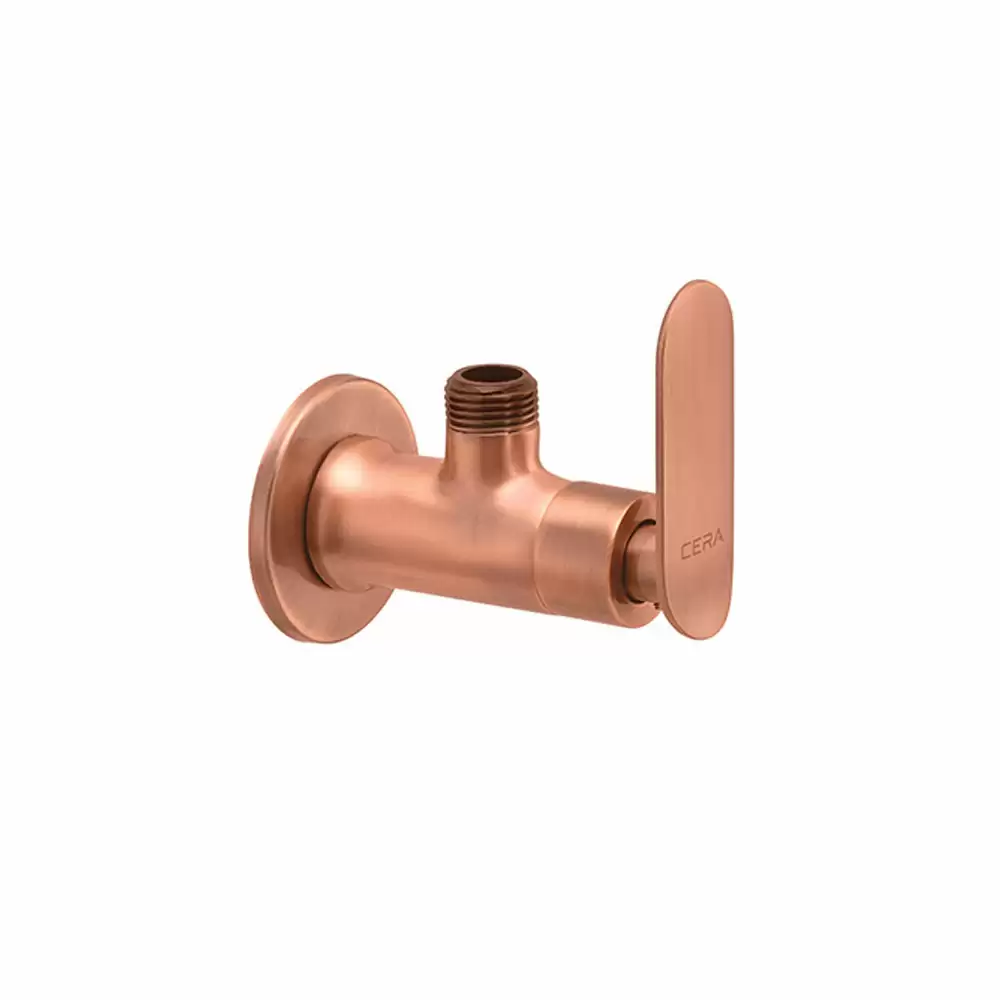 Cera Lustre Brooklyn Angle Cock with Wall Flange - Antique Copper