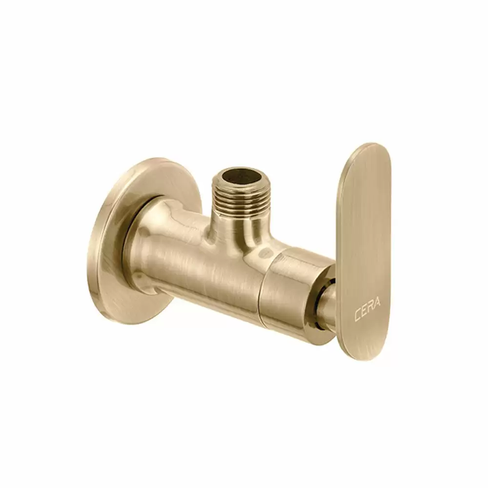 Cera Lustre Brooklyn Angle Cock with Wall Flange - Antique Brass