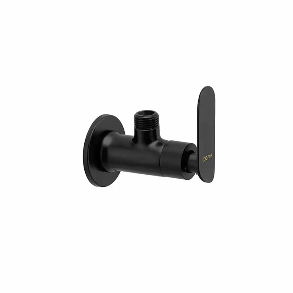 Cera Lustre Brooklyn Angle Cock with Wall Flange - Black Matte