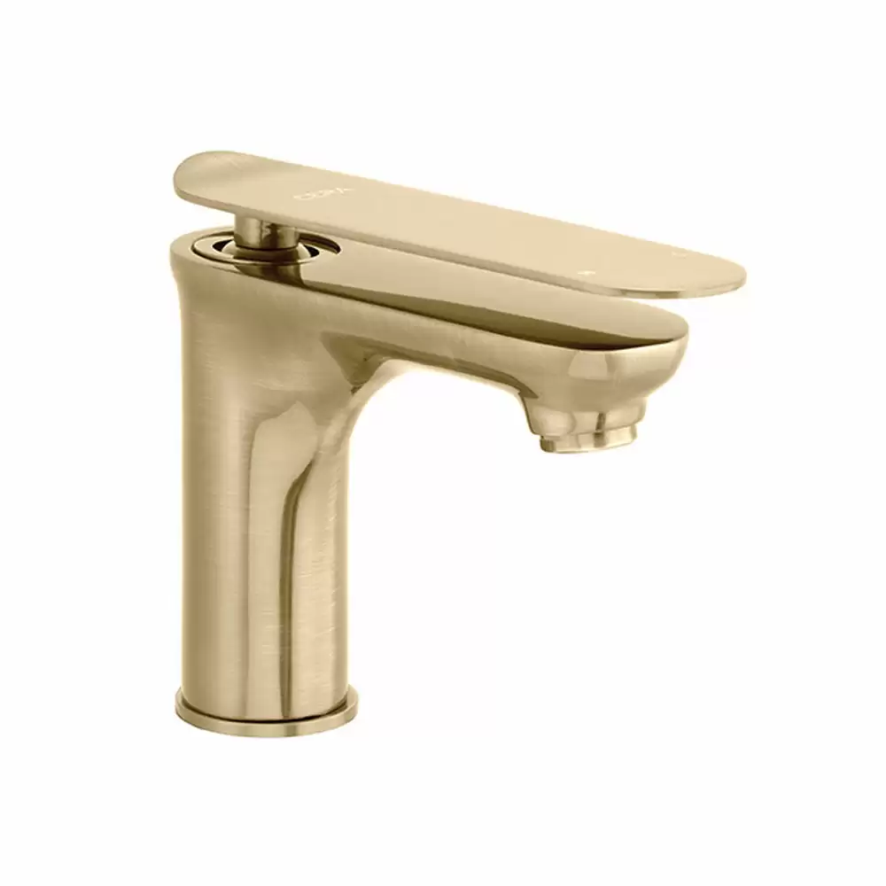 Cera Lustre Brooklyn Single Lever Basin Mixer with 450 mm Braided Connection Pipe (Without Pop-Up) - Antique Brass