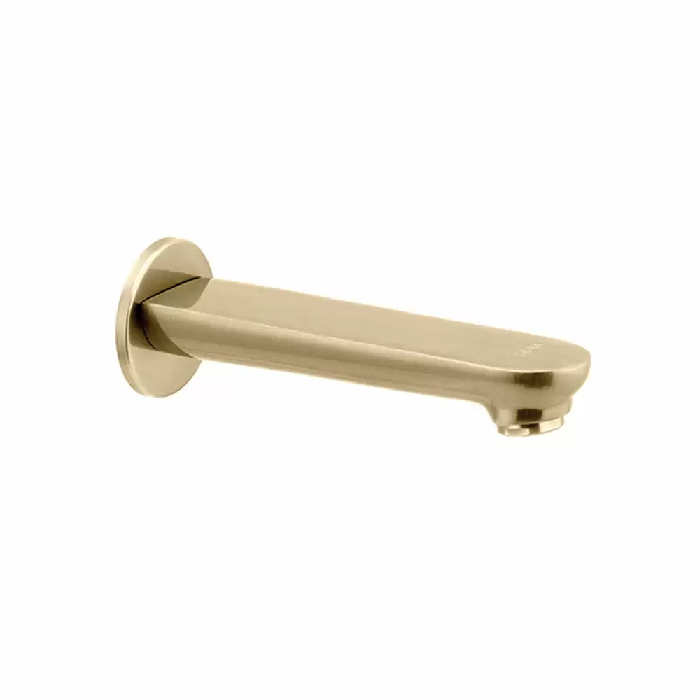 Cera Lustre Brooklyn Bath Tub Spout with Wall Flange - Antique Brass