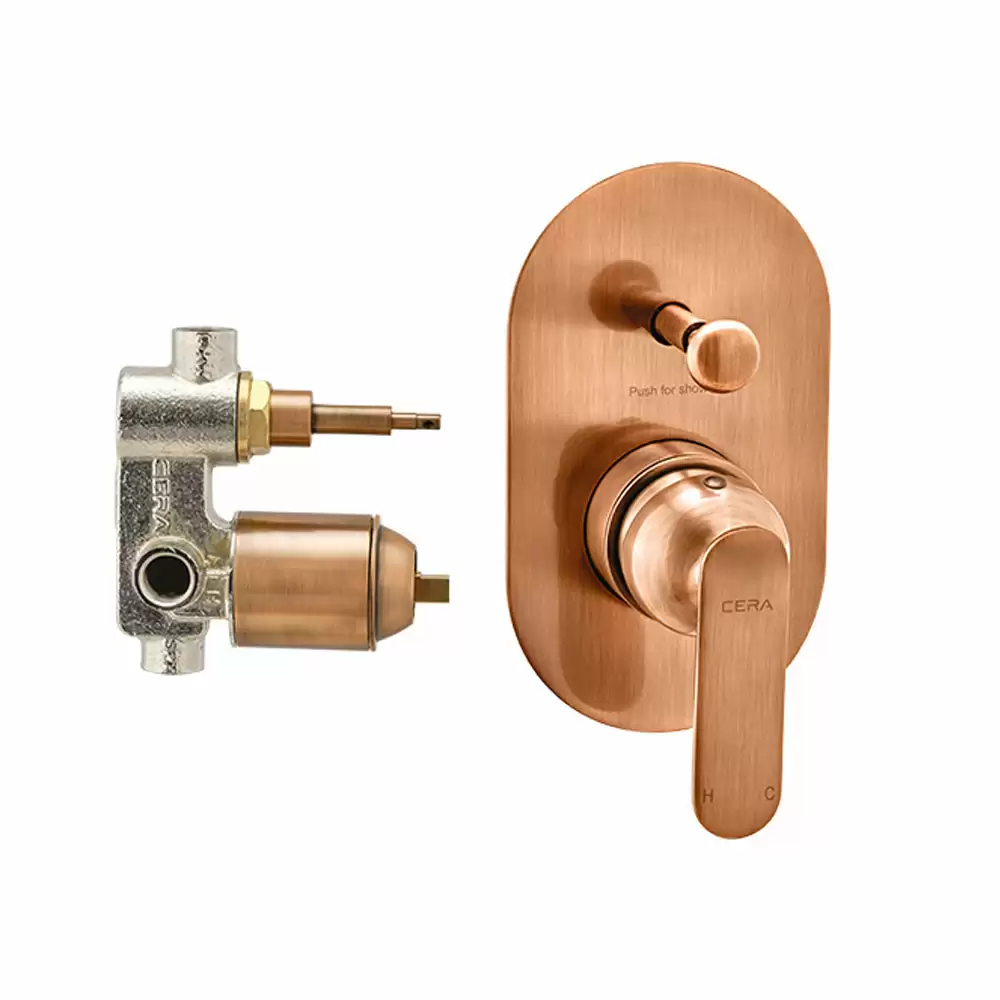 Cera Lustre Brooklyn High Flow Single Lever Diverter with Concealed Part - Antique Copper