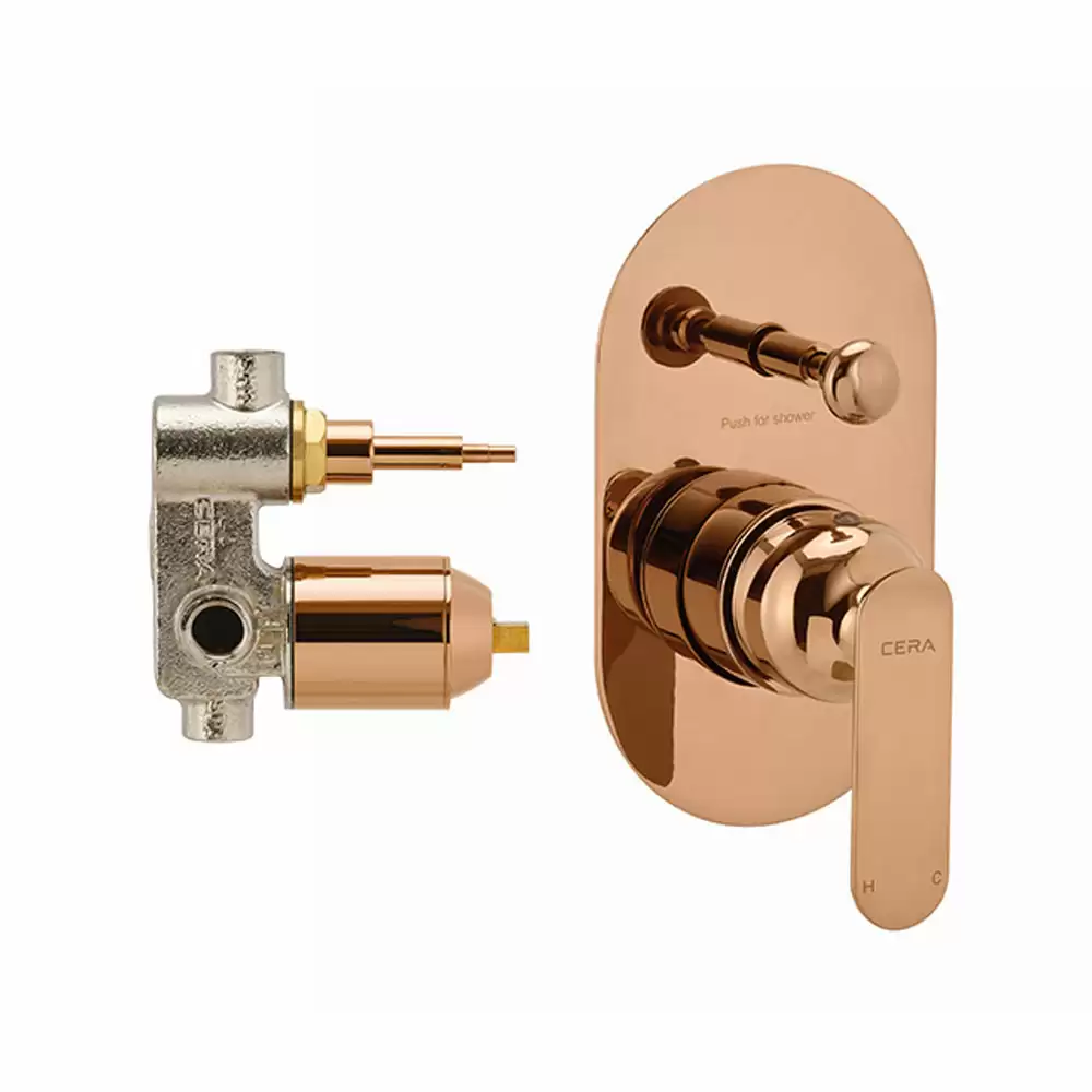 Cera Lustre Brooklyn High Flow Single Lever Diverter with Concealed Part - Rose Gold