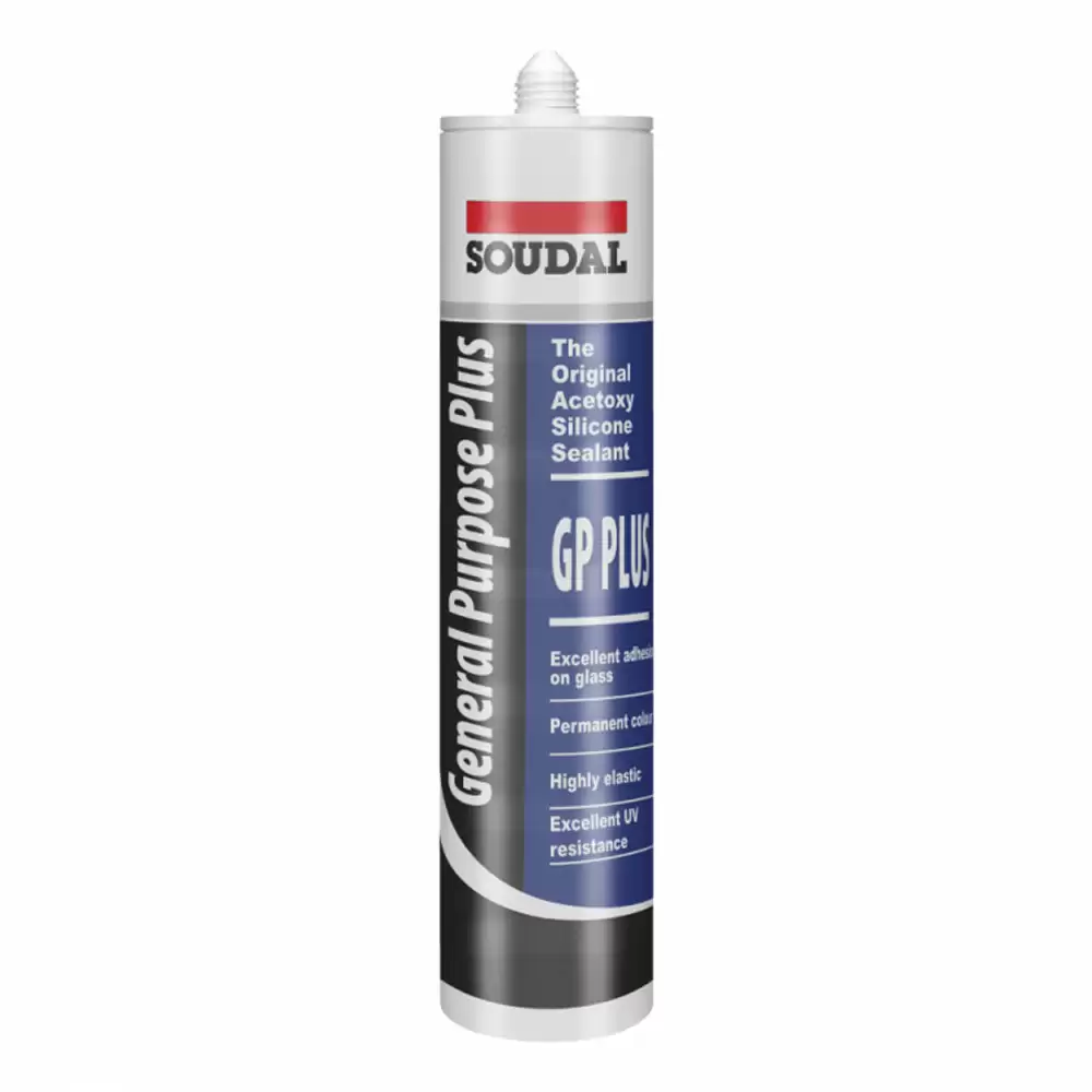 Soudal General Purpose Plus Acetoxy Silicone Sealant - Black (280 ml)