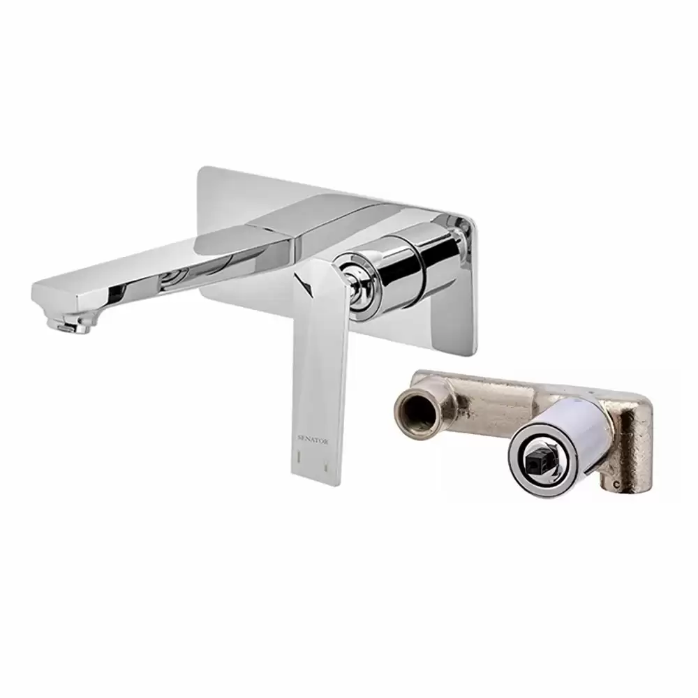 Cera Senator Sampras Wall Mounted Single Lever Basin Mixer with Concealed Part - Silver