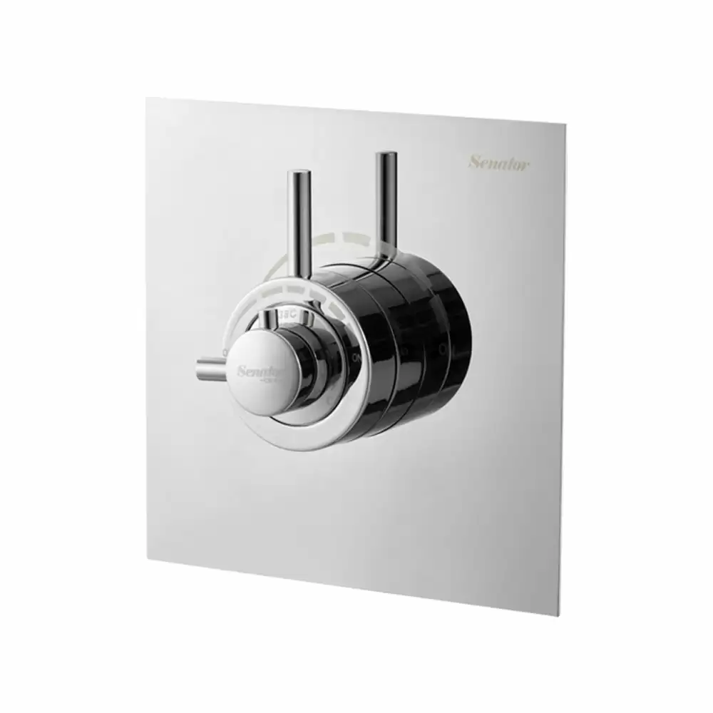 Cera Senator Concealed Thermostatic Square Diverter - Chrome Finish