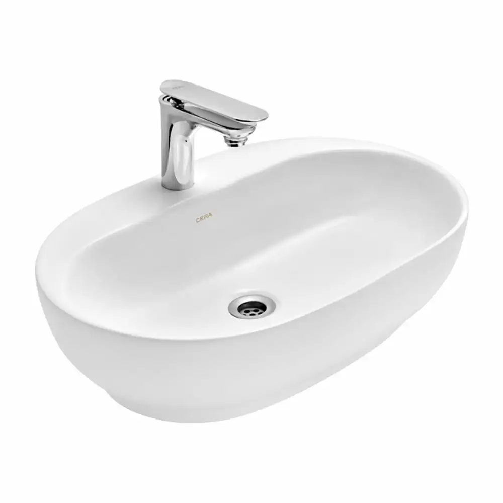 Cera Lustre Cafe Thin Rim Tabletop Wash Basin - Matt White