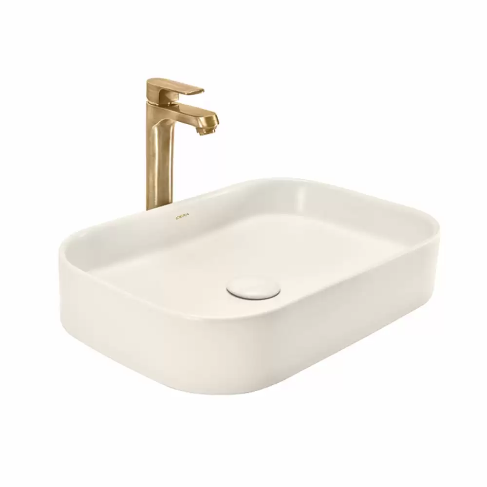 Cera Lustre Catmid Thin Rim Tabletop Wash Basin - Beige