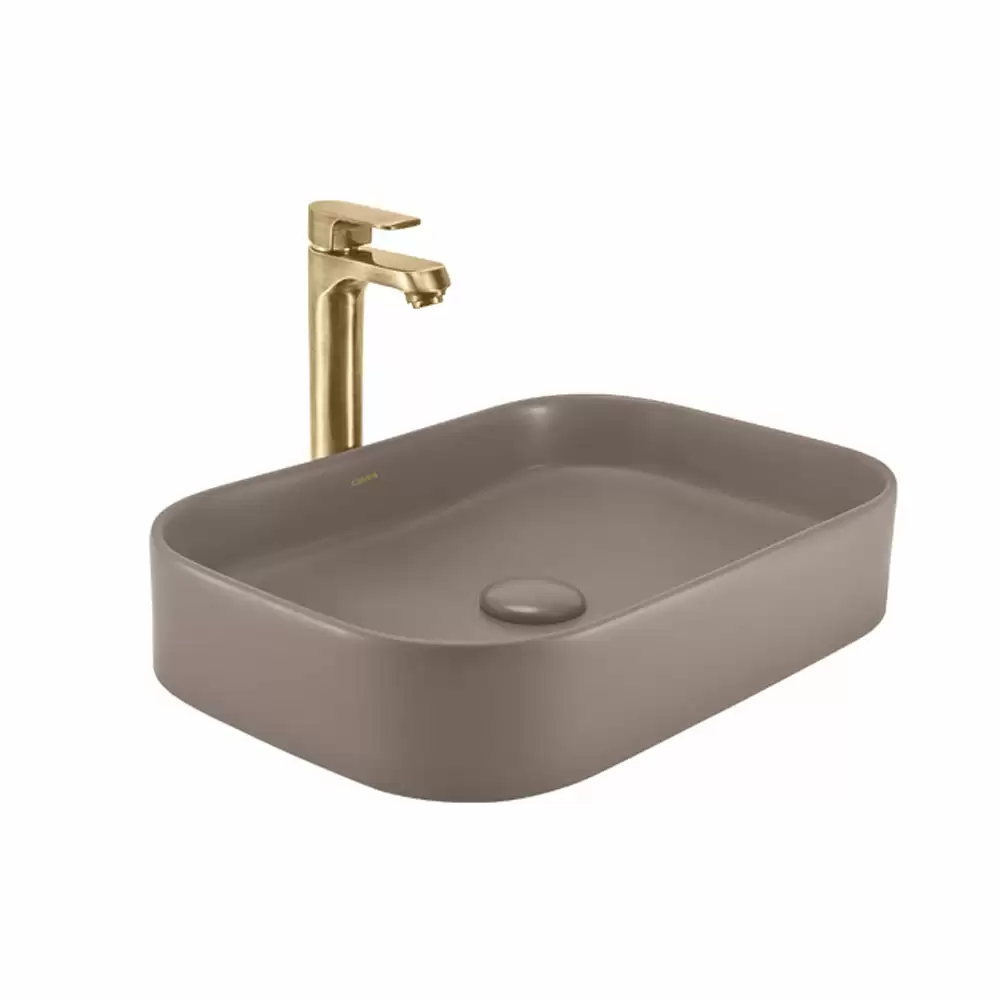 Cera Lustre Catmid Thin Rim Tabletop Wash Basin - Coffee