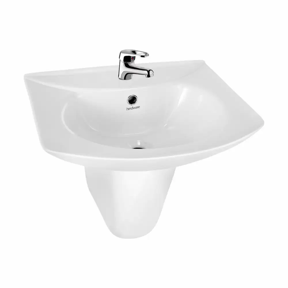 Hindware Studio Wash Basin with Half Pedestal  - Star White