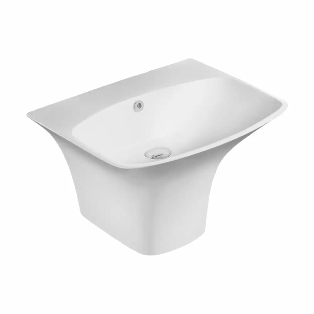 Hindware Italian Collection Berlin Integrated Pedestal Wash Basin - Star White