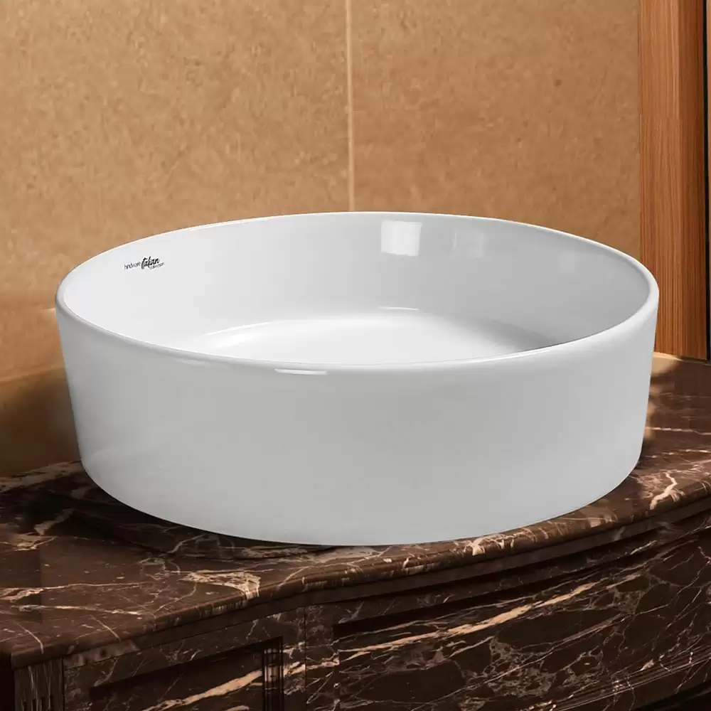 Hindware Italian Collection Magro Round Counter Top Round Wash Basin - Star White