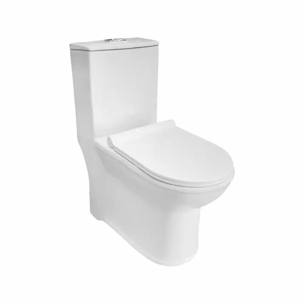 Hindware Italian Collection Dove One Piece Floor Mount Western Commode with 3D Syphonic Flushing - Star White