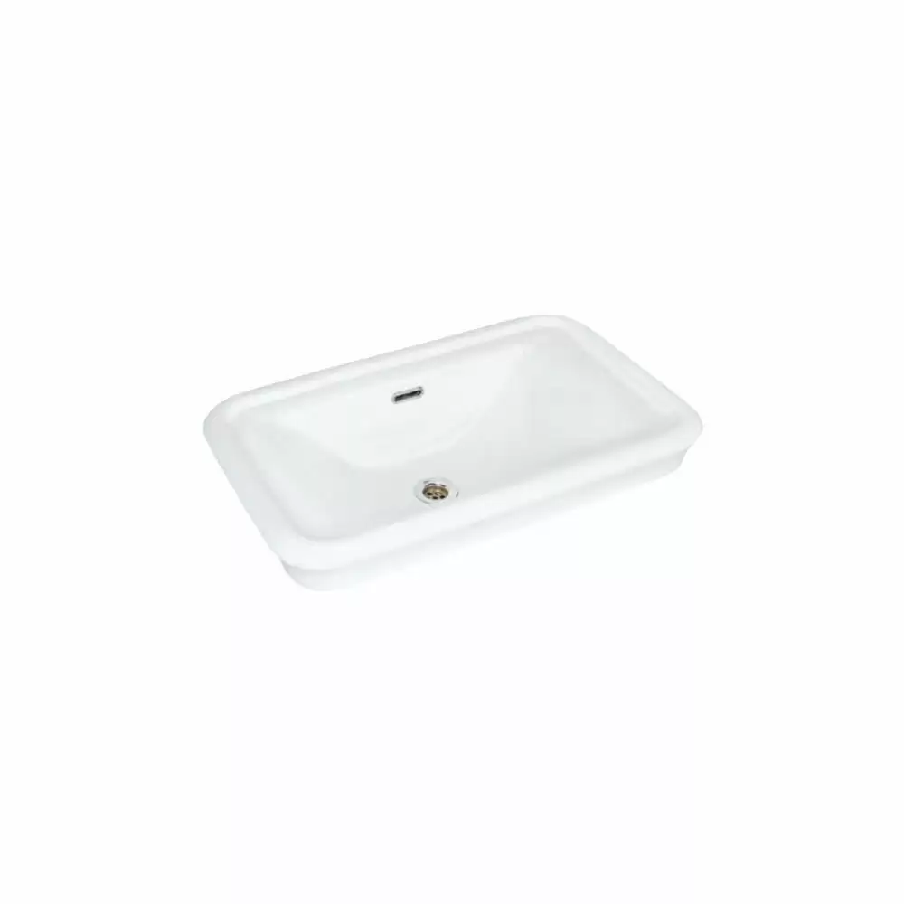 Jaquar Aria Rectangle Countertop Ceramic Wash Basin - White