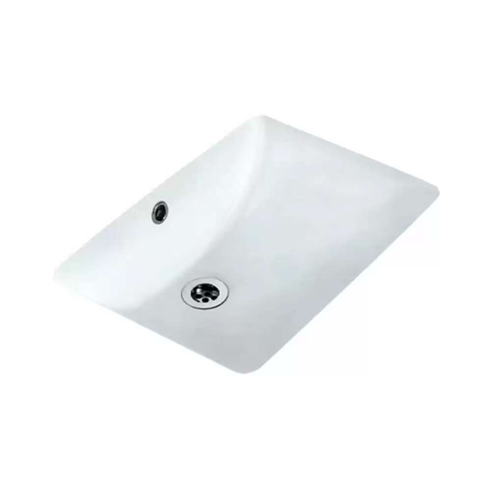 Jaquar Continental Rectangle Shaped Under Counter Wash Basin with Fixing Accessories - White