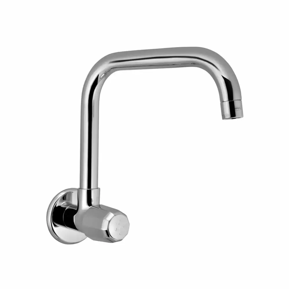 Jaquar Continental Prime Wall Mounted Sink Cock with Pipe Swinging Spout - Chrome