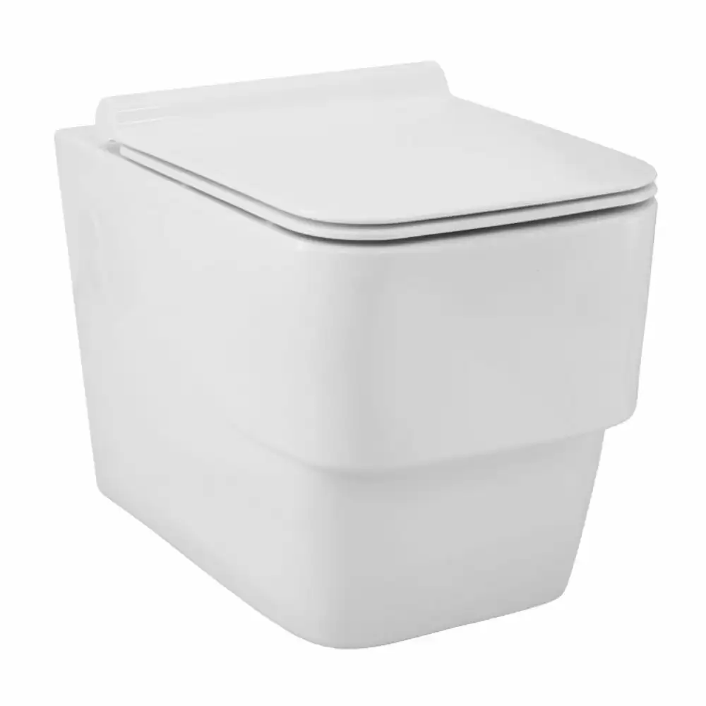 Jaquar D'Arc Rimless Wall Hung Western Commode with UF Soft Close Slim Seat Cover - White