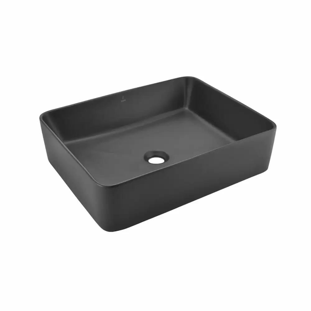 Jaquar Thin Rim Tabletop Rectangular Wash Basin - Black Matt