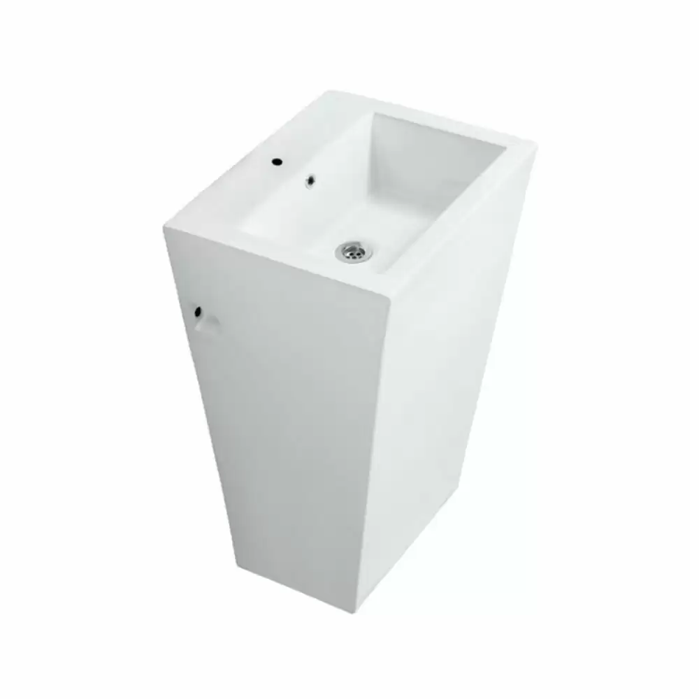 Jaquar Kubix Floor Standing Basin Wash Basin with Fixing Accessories - White