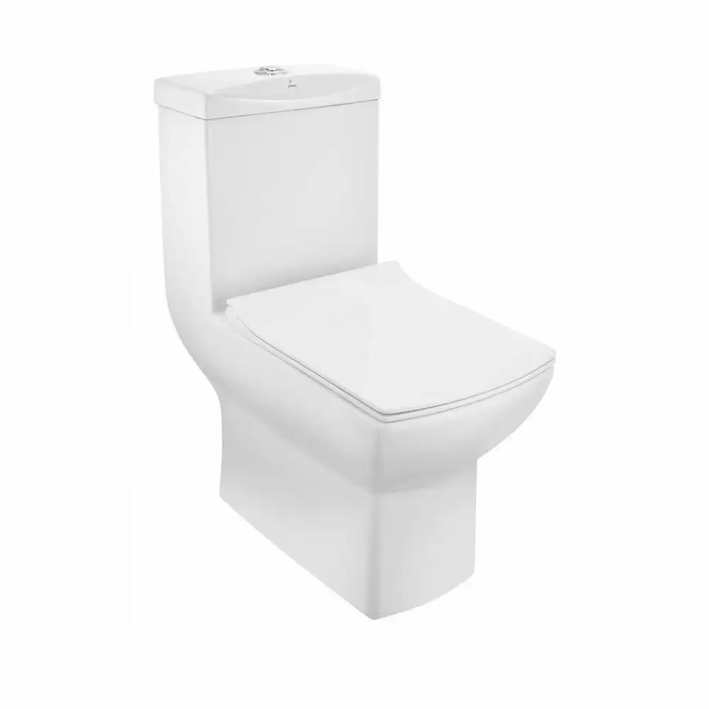 Jaquar Lyric Single Piece P Trap 180 mm Western Commode with UF soft Close Slim Seat Cover - White