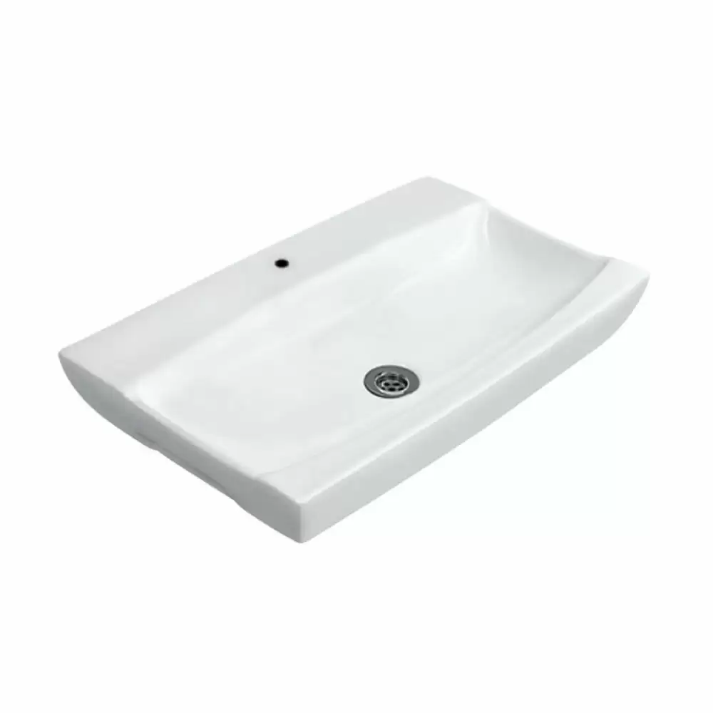 Jaquar Lyric Tabletop Ceramic Rectangle Shaped Wash Basin - White