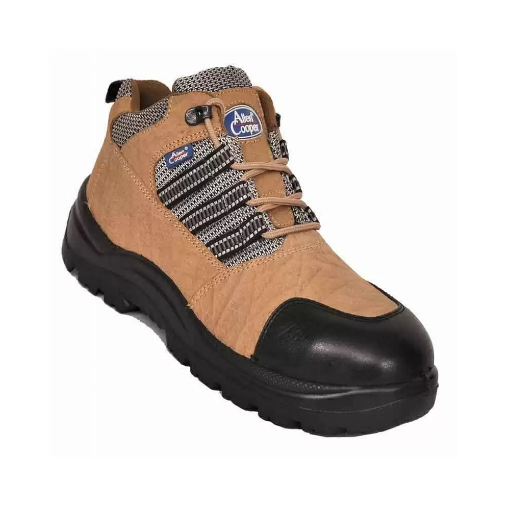 Allen Cooper AC 9005 Antistatic Steel Toe Work Safety Shoes, Size-10 (Brown)