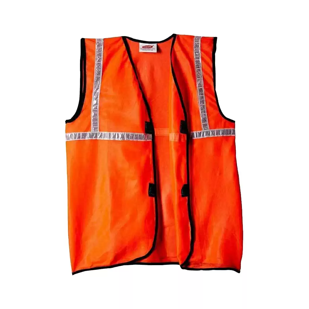 Safari Pro 1 Inch Fabric Type Reflective Safety Jacket, Orange