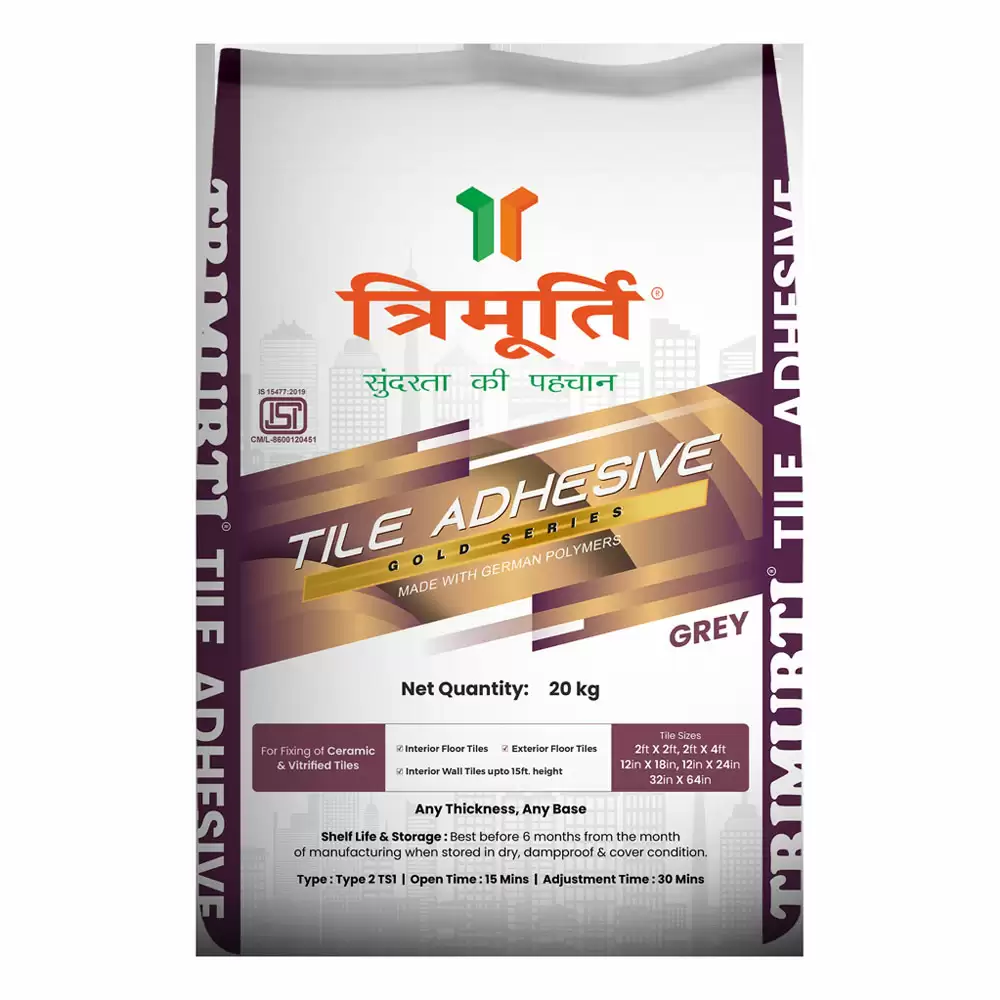 Trimurti Gold Cement Based Tile Adhesive For Interior Wall - 20 Kg (Grey)