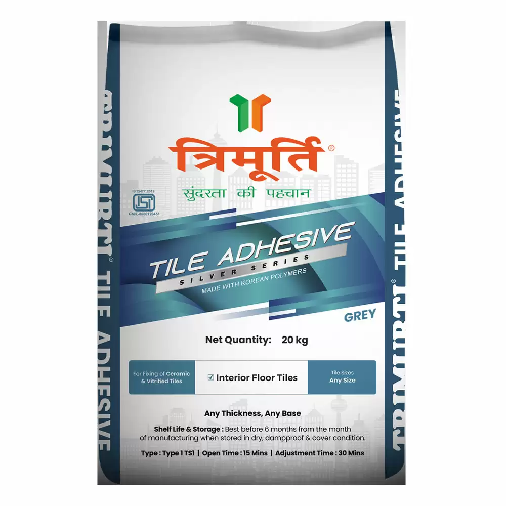 Trimurti Silver Cement Based Tile Adhesive For Interior Floor - 20 Kg (Grey)