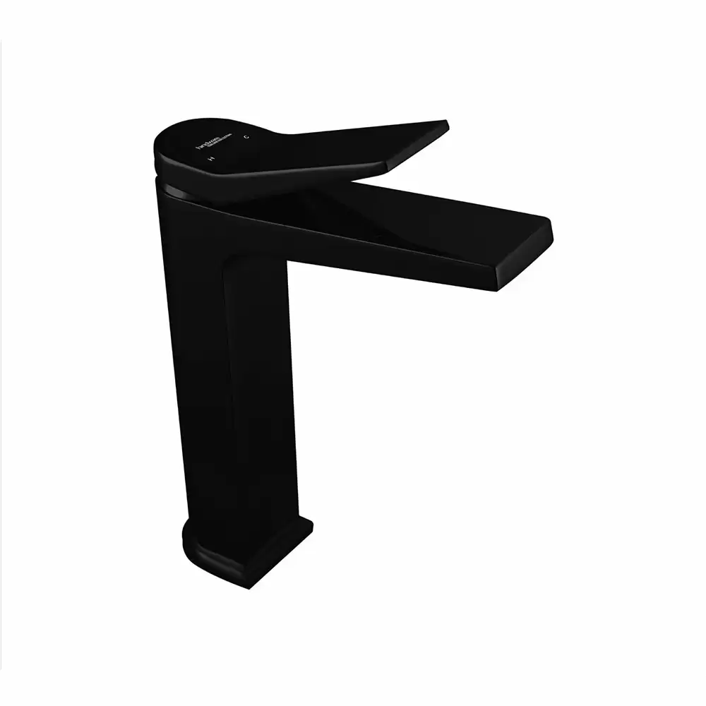 Hindware Italian Collection Single Lever Tall Tap Basin Mixer without Popup Waste - Chrome Black