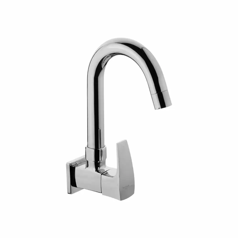 Hindware Avior Wall Mounted Sink Cock with Swivel Spout - Chrome