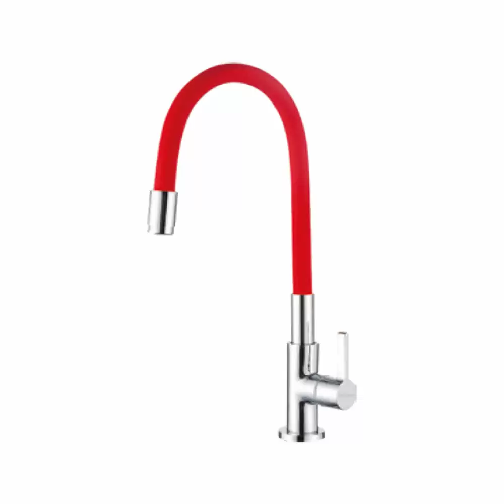 Hindware Italian Collection Sink Cock with Flexible Spout - Red