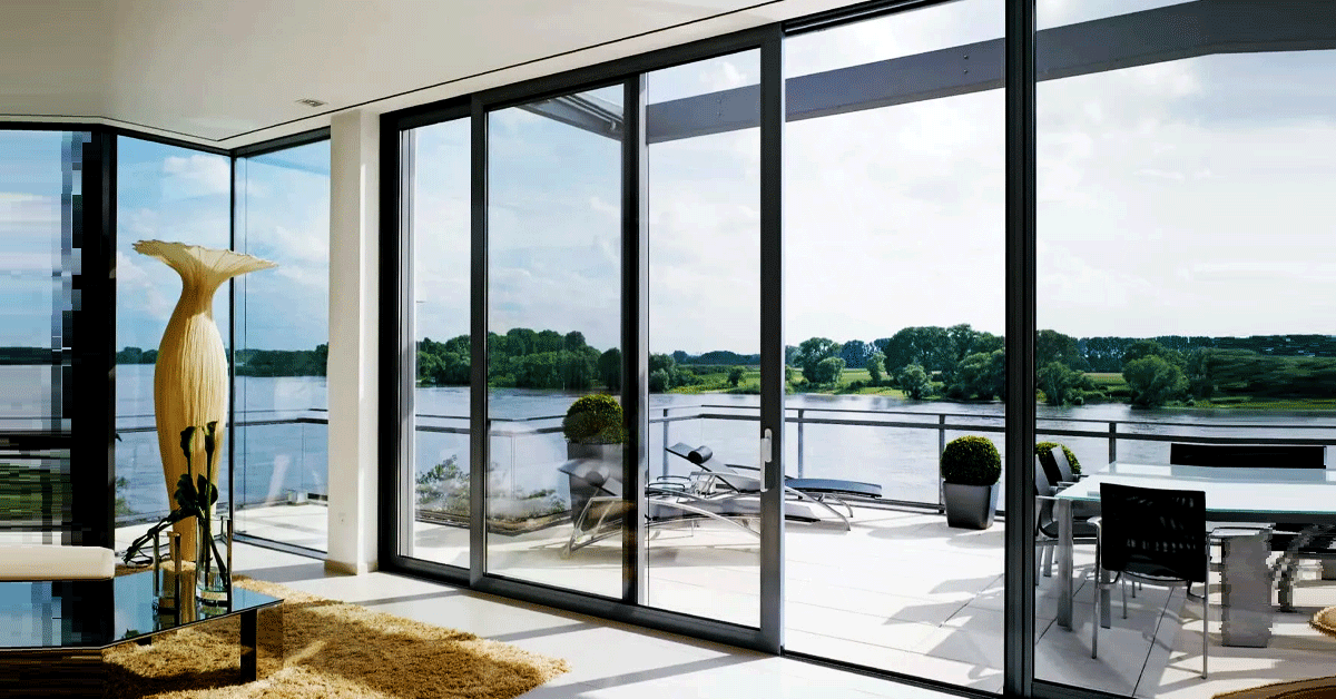 Black Steel Framed Balcony Door