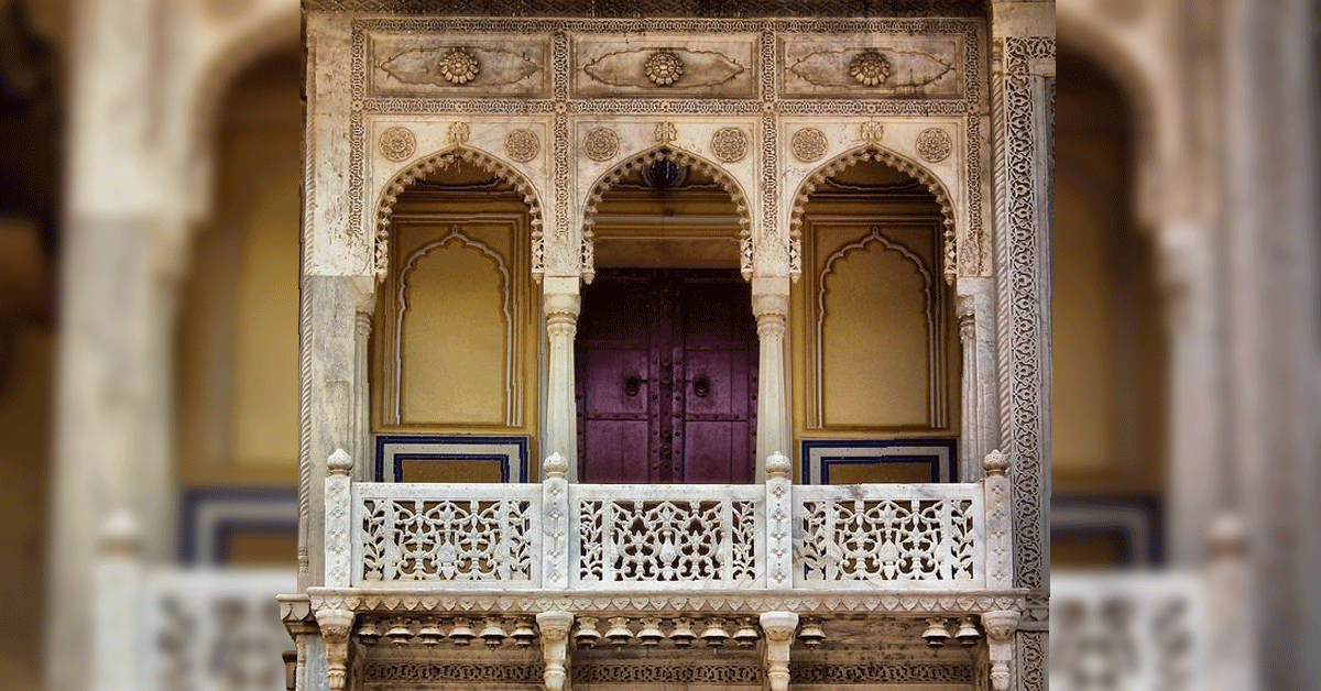 Royal Indian Engraved Balcony Door