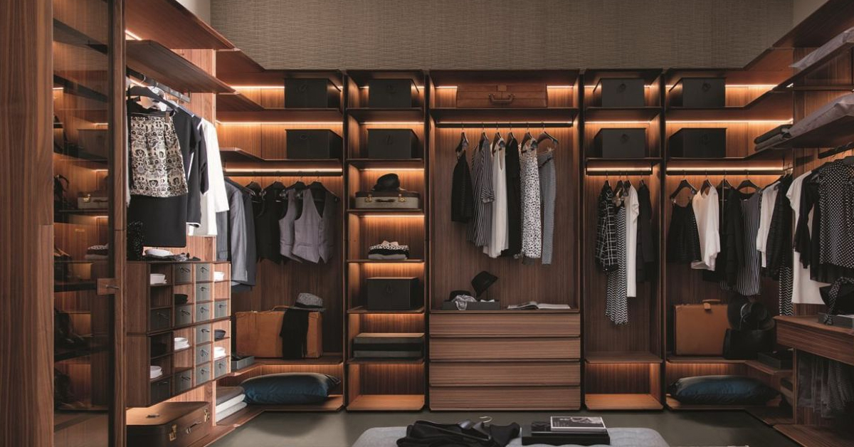 Contemporary Wardrobe Design With Floating Shelves