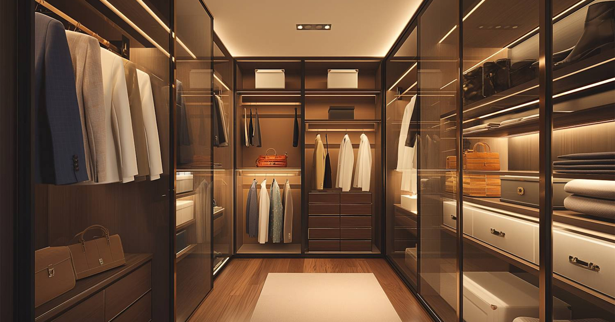 Luxurious Modular Wardrobe Design With the Glow of Integrated Lighting