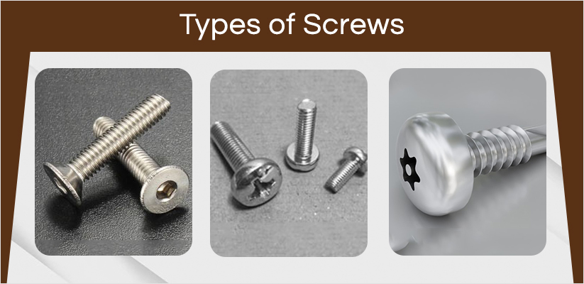 types of hardware screws
