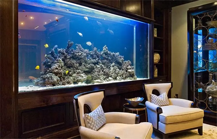 Living room vastu aquarium