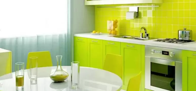 green colouration kitchen