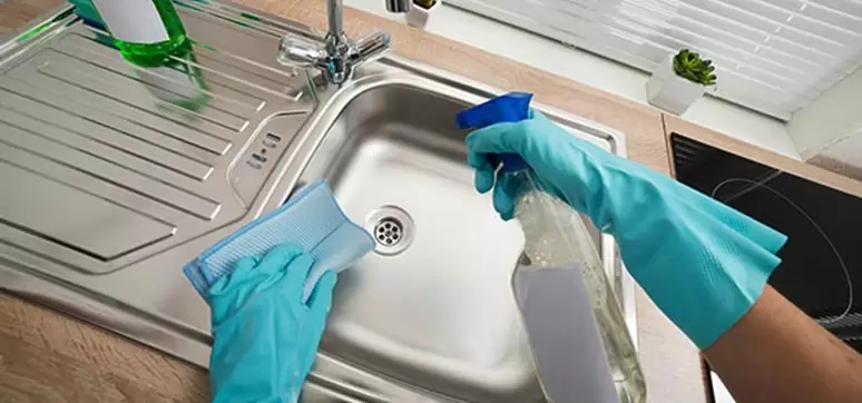 Cleaning the sink