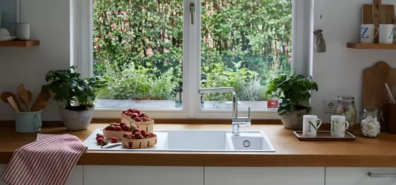 window facing kitchen sink