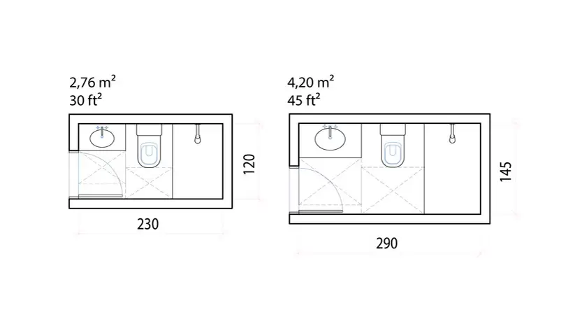 Small restroom Narrow