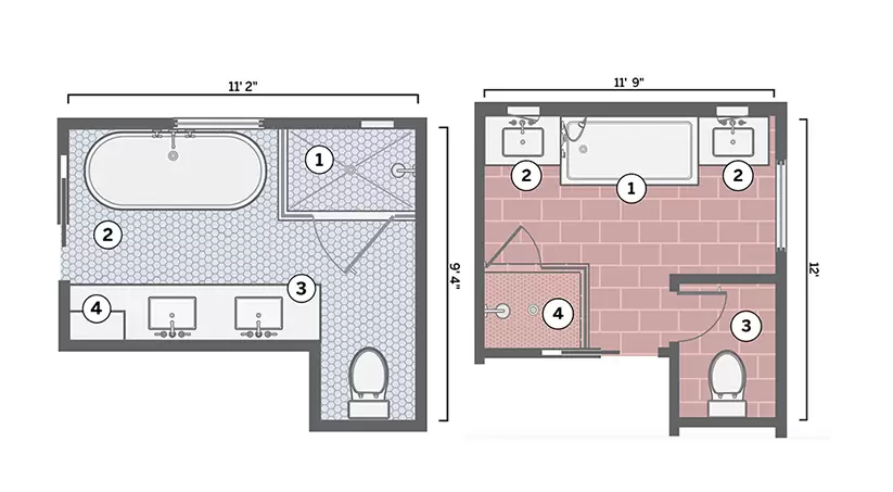 Small restroom Separate Tub and Shower