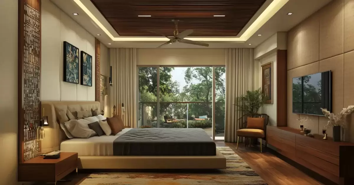 Wooden/Plywood False Ceiling For Bedroom