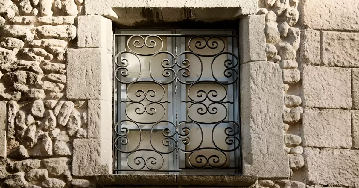 Curved Bars Window Grill Design