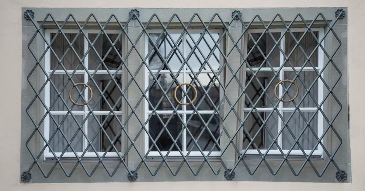 Geometric Pattern Window Grill Design