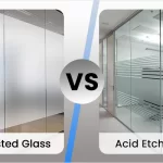 Difference between Acid Etched Glass (Frosted) and sand blasted glass