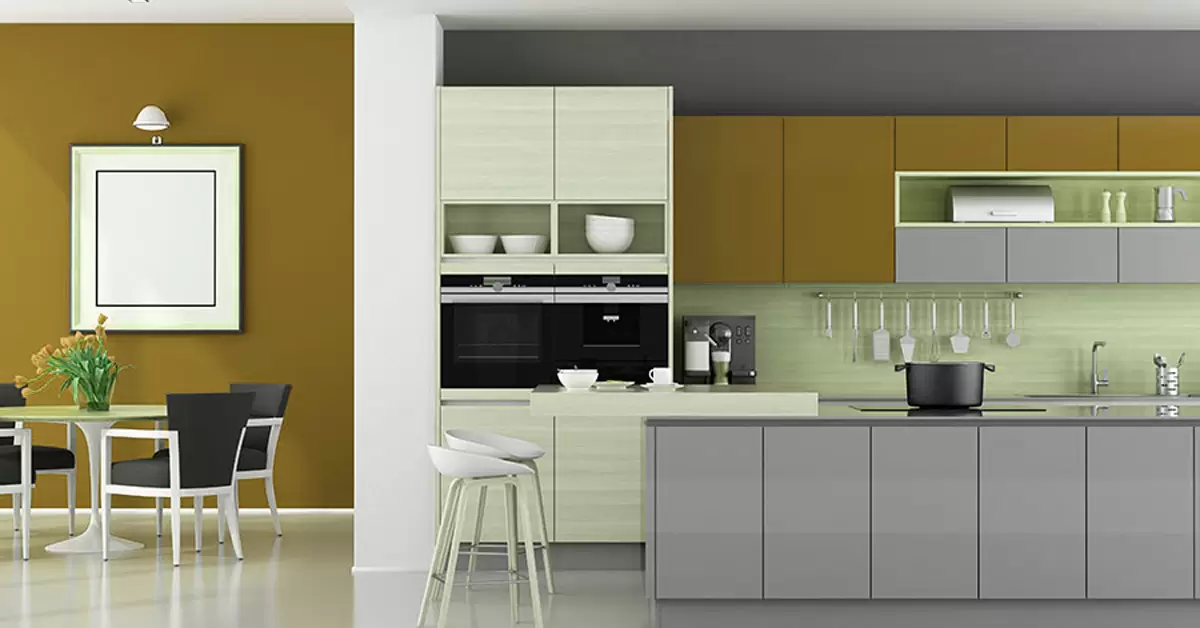 Dual Tone Modular Kitchen