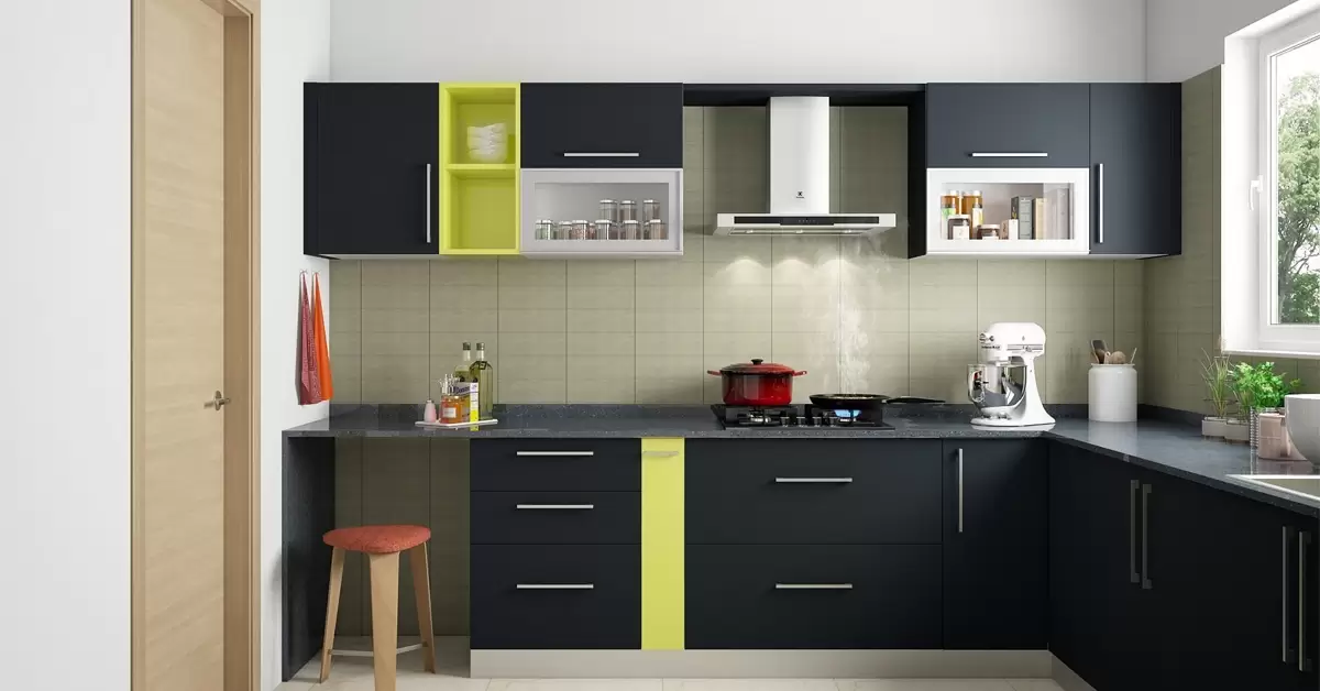 L Shape Modular Kitchen